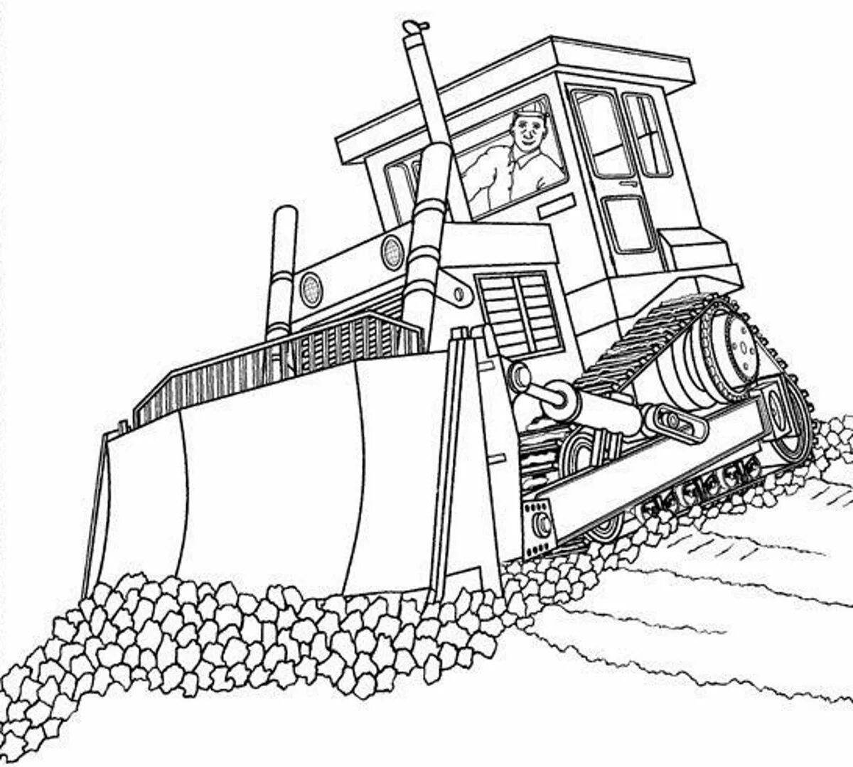 A cheerful bulldozer coloring book for children 3-4 years old