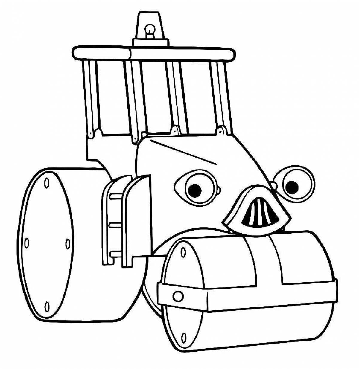 Outstanding bulldozer coloring book for kids