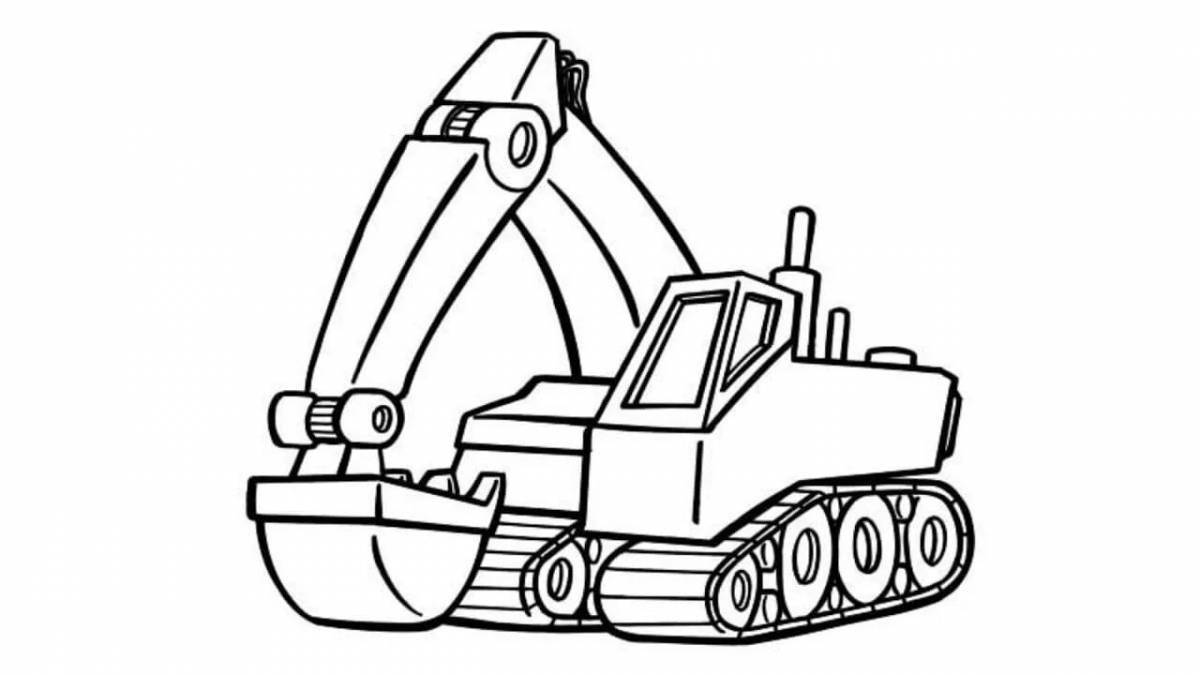 Beautiful bulldozer coloring page for little ones