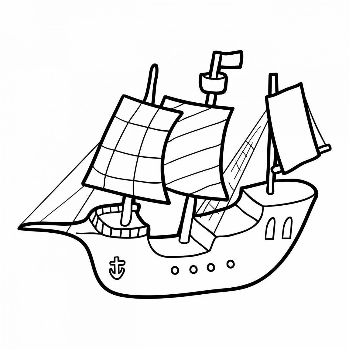 Steamboat coloring book for 5-6 year olds