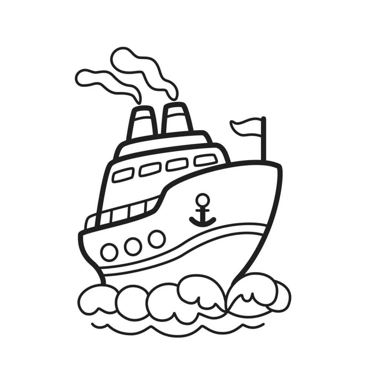 Adorable boat coloring book for 5-6 year olds