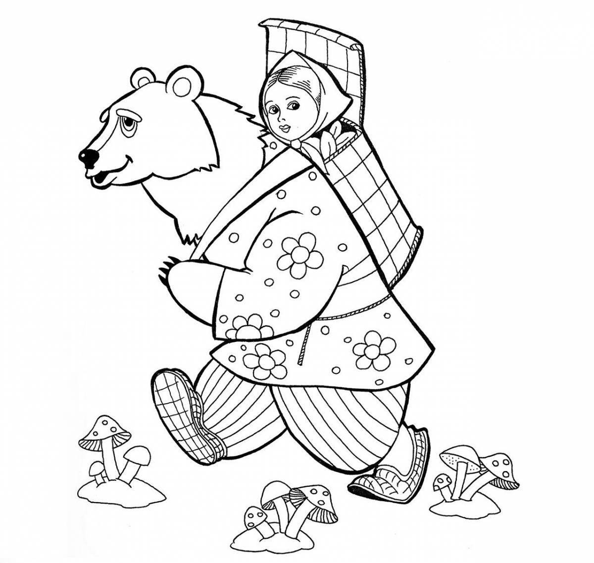 Coloring book exciting Russian folk tales