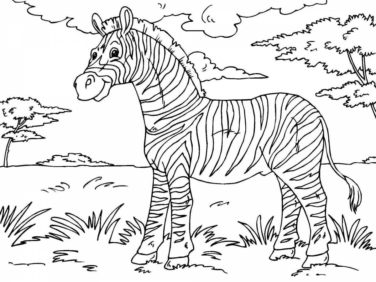 Adorable African animals coloring book for 5-7 year olds
