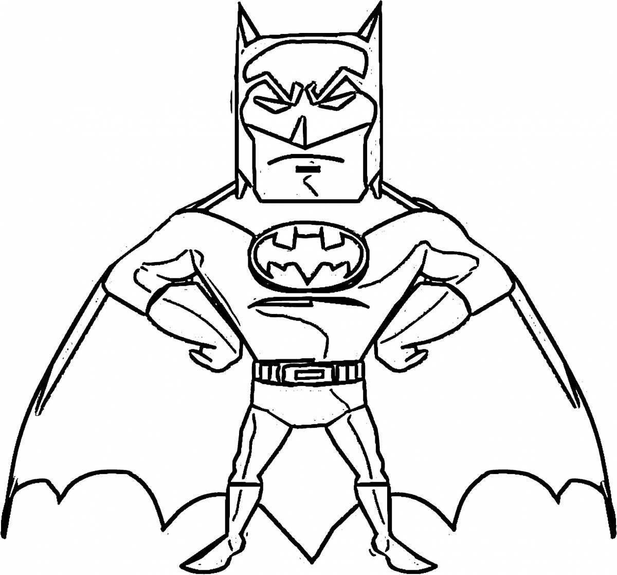 Креативная раскраска бэтмена для детей 3-4 лет