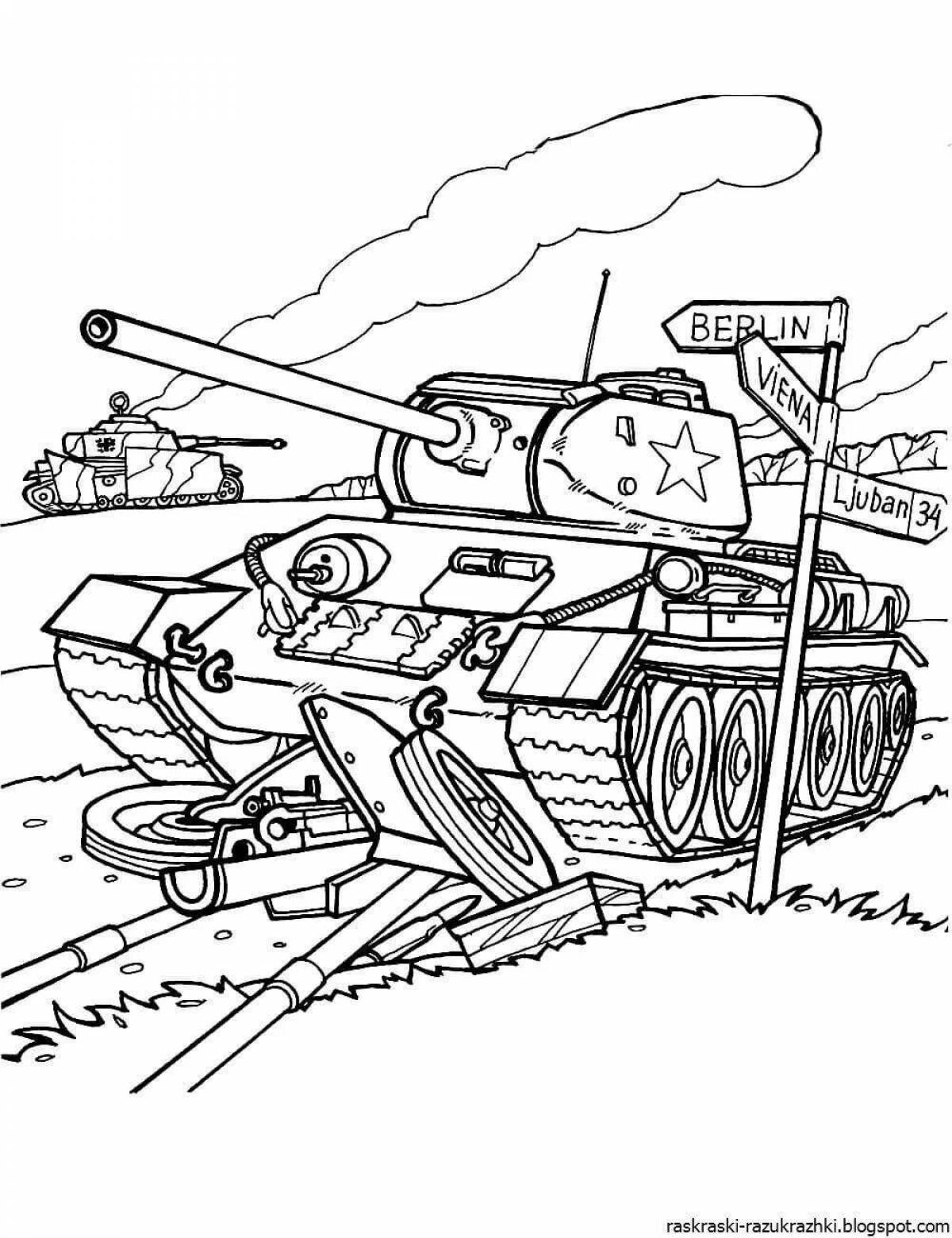 Relaxing military coloring book for 6-7 year olds