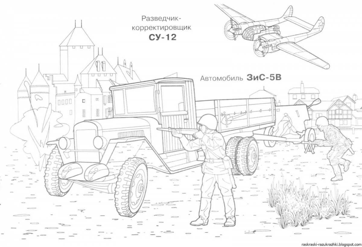 Amazing military coloring book for kids 6-7 years old