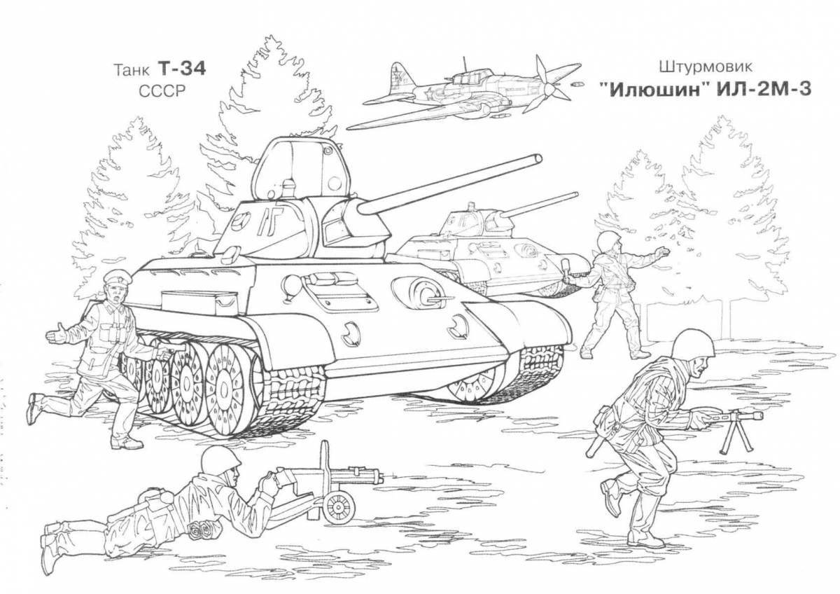 Exciting war coloring book for 6-7 year olds