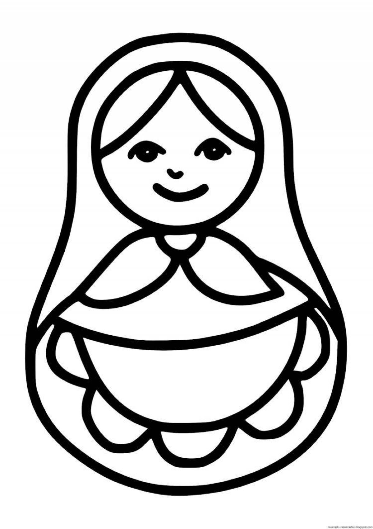 Adorable matryoshka coloring book for 5-6 year olds