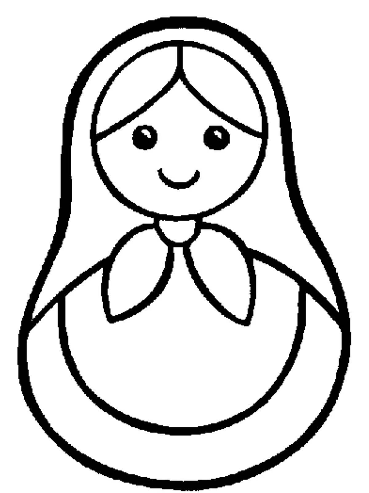 Great matryoshka coloring page for 5-6 year olds