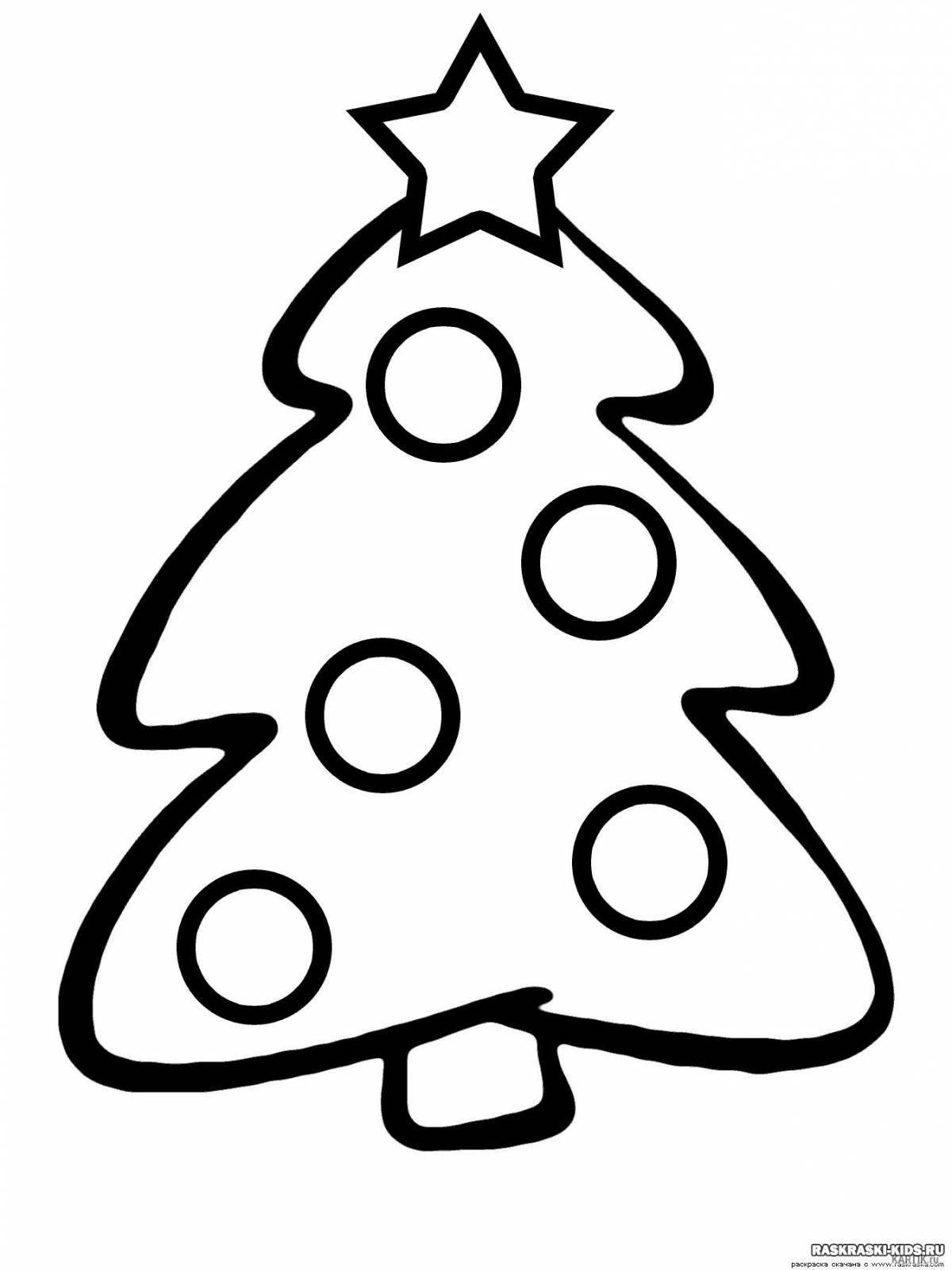 Раскраска праздничная новогодняя елка для детей 5-6 лет
