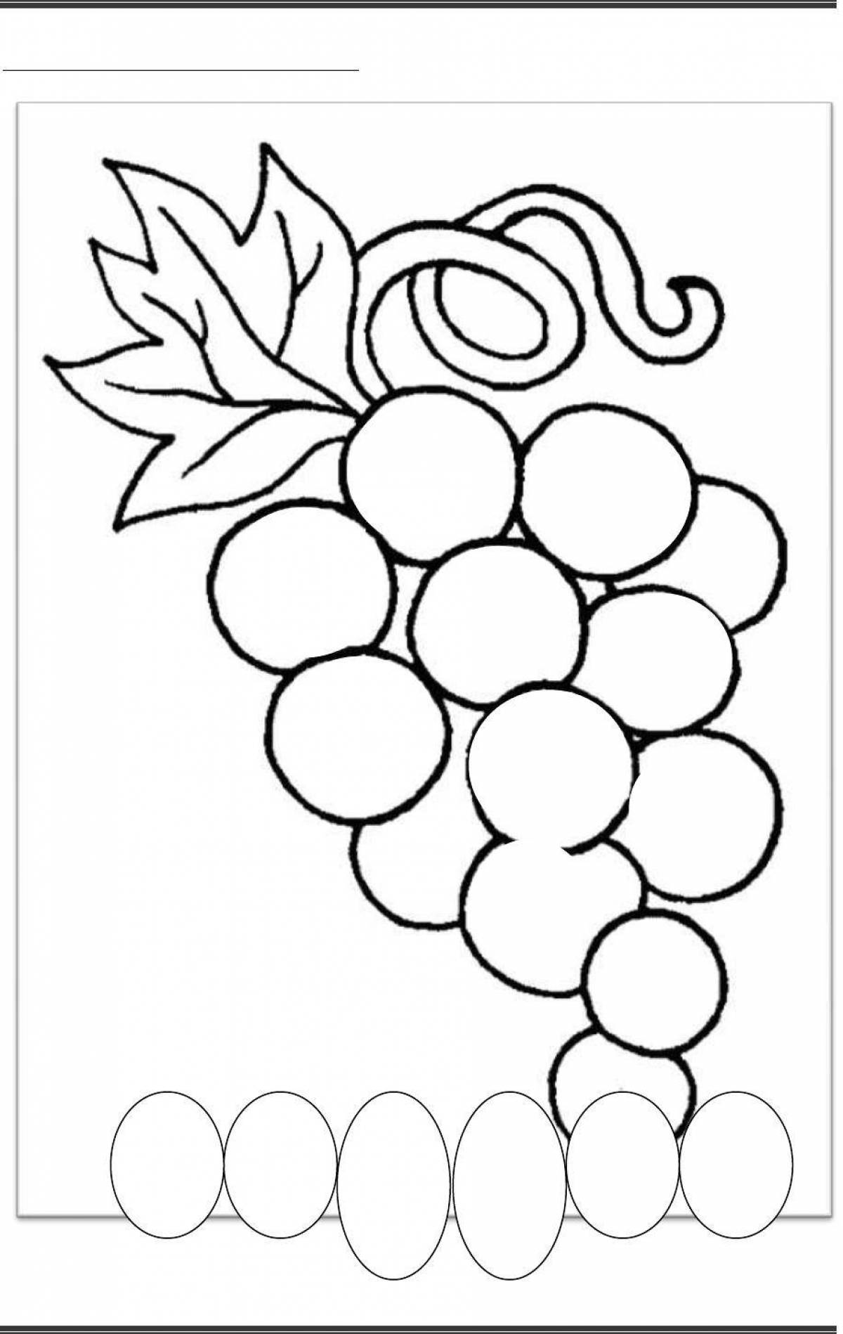 Выдающаяся страница раскраски винограда для pre-k