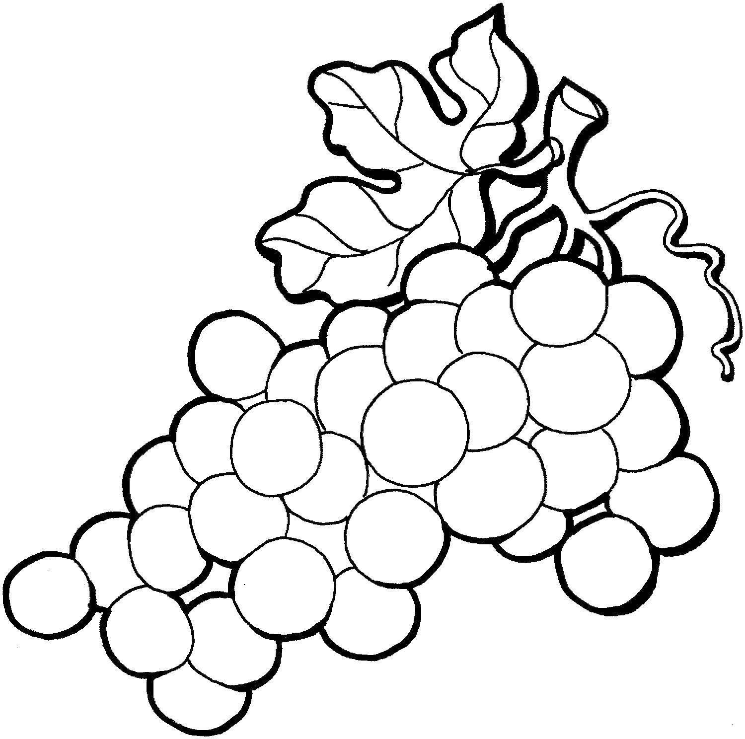 Раскраска Веселый виноград, скачать и распечатать раскраску раздела Ягоды