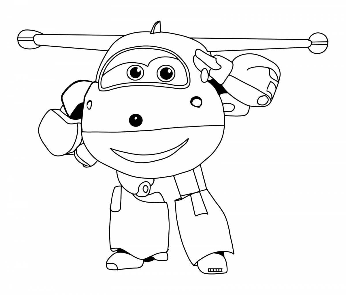 Cute cartoon character coloring book for 3-4 year olds