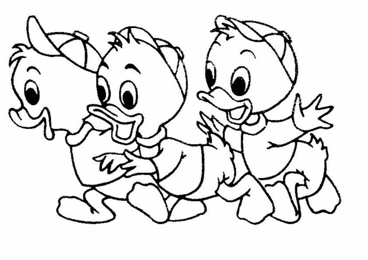 Coloring book with funny cartoon characters for 3-4 year olds