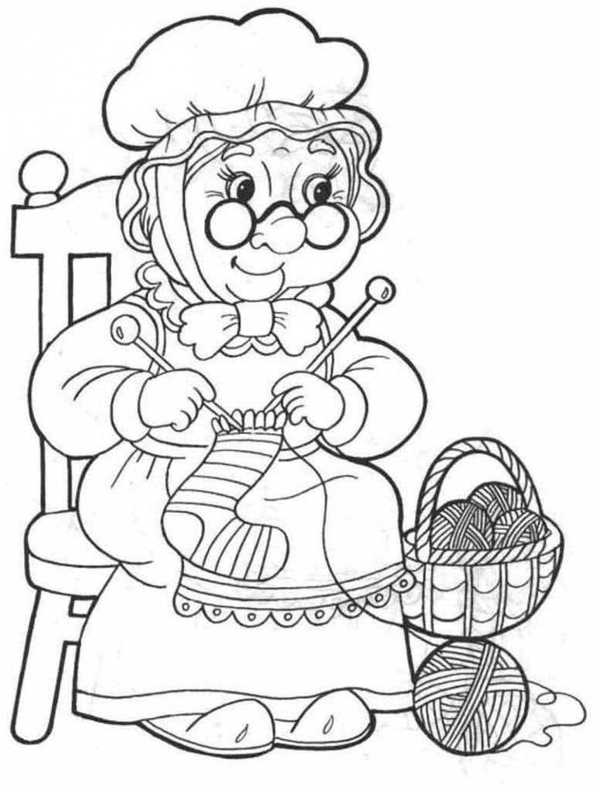 Coloring book playful little red riding hood