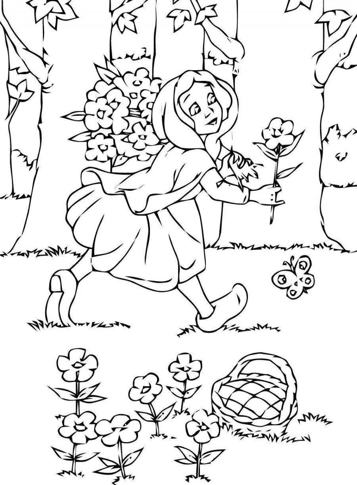 Cute little red riding hood coloring book