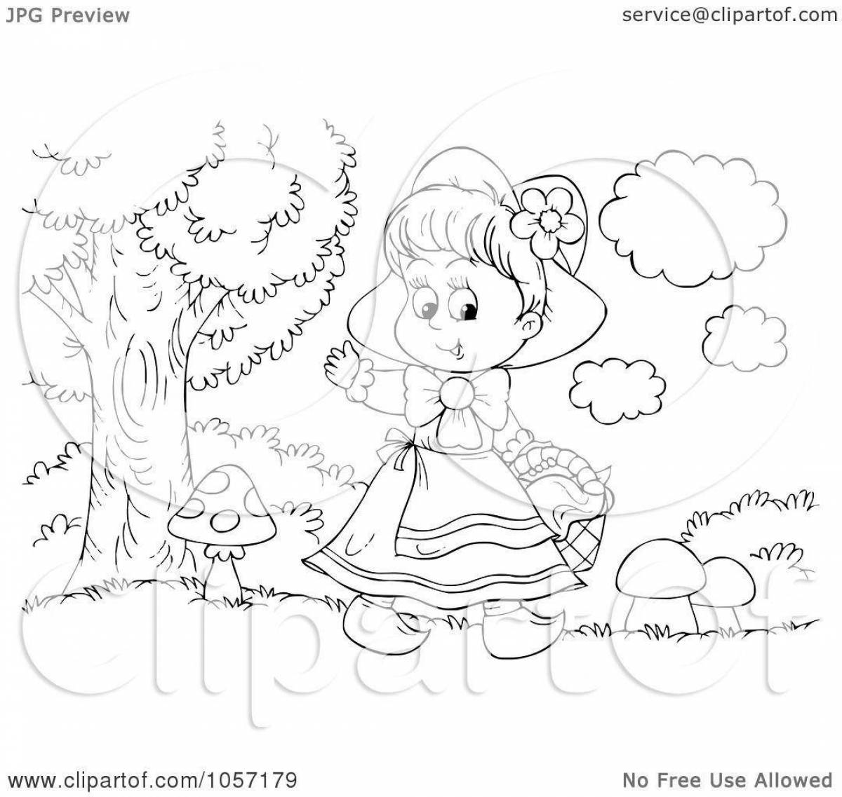 Photo Exquisite little red riding hood coloring book