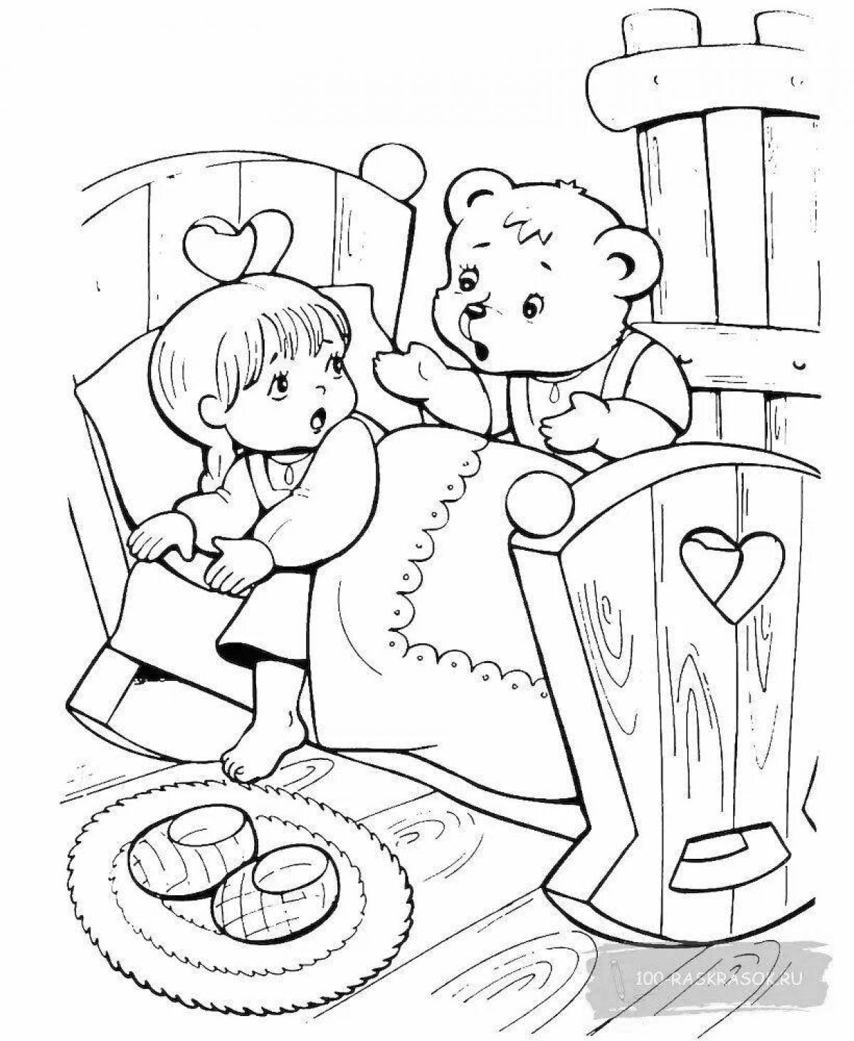 Fascinating three bears coloring book for 2-3 year olds