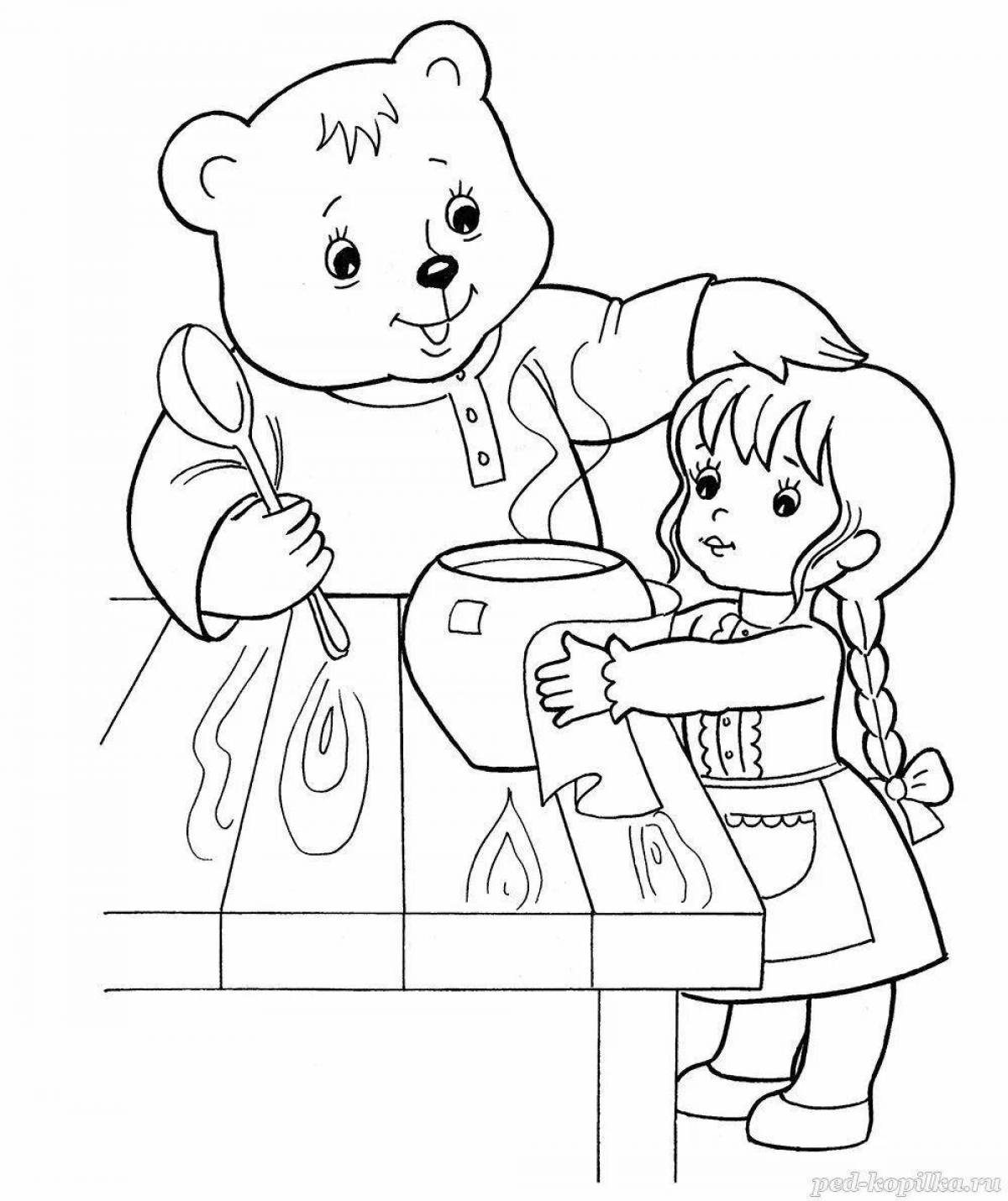 Photo Exciting three bears coloring book for kids