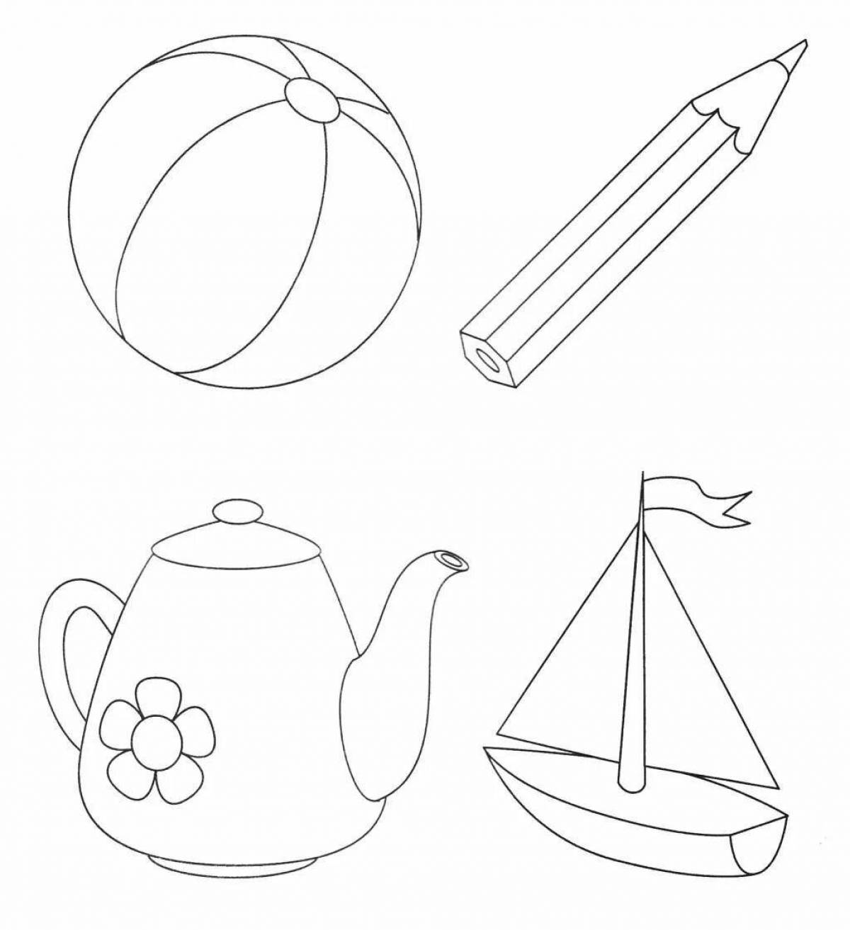 Colorific big and small coloring page for 3-4 year olds