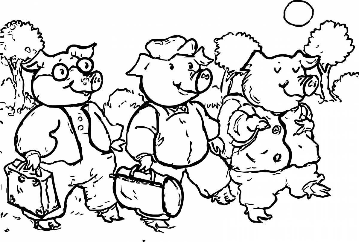 Adorable Three Little Pigs Coloring Book for Toddlers