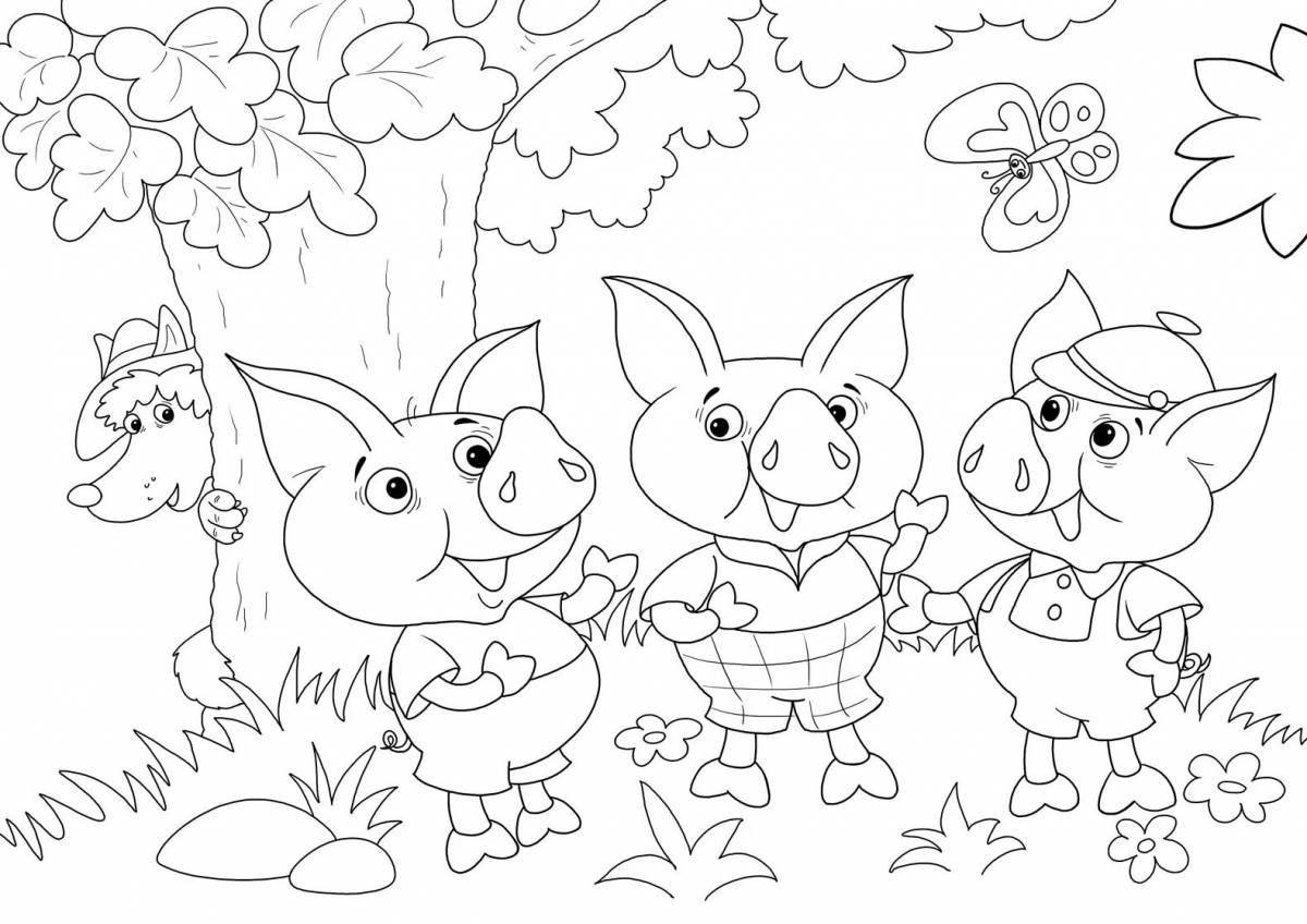 The three little pigs coloring book for kids