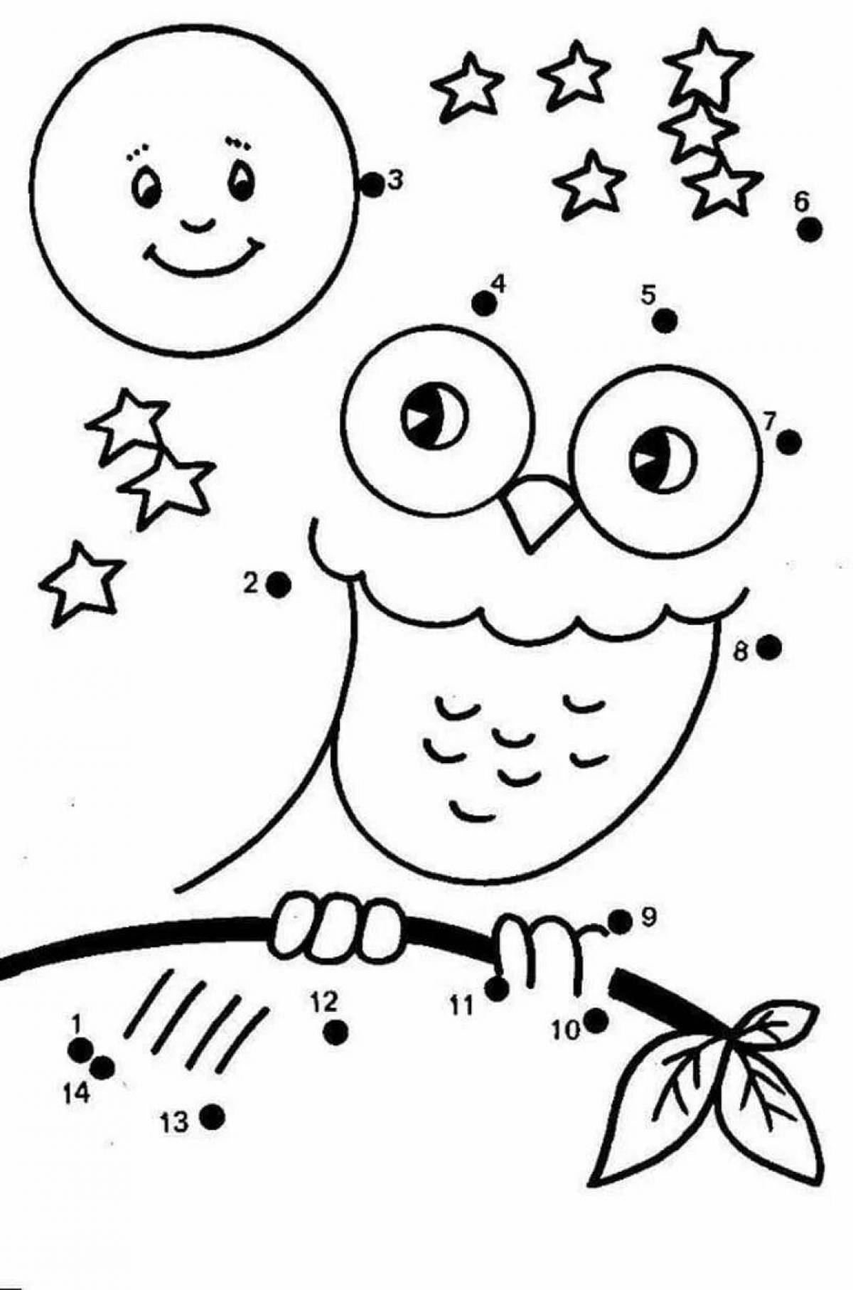 Intriguing connect the dots coloring book for 5 year olds