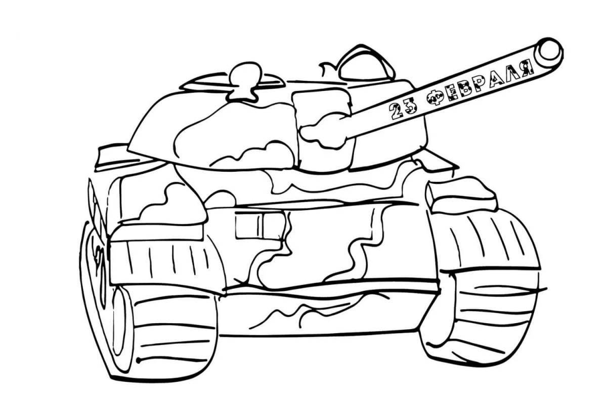 Coloring book exquisite military tankman