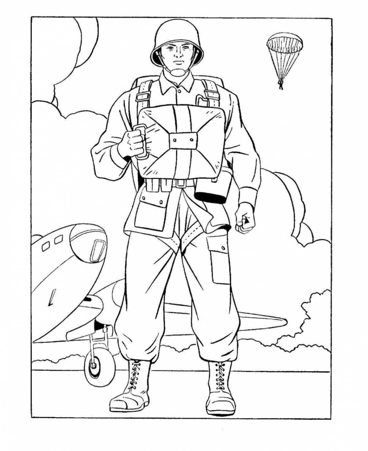 Dashing military tankman coloring page