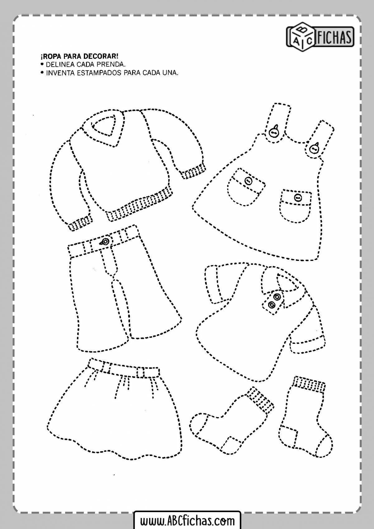 Gorgeous clothes coloring book for 4-5 year olds