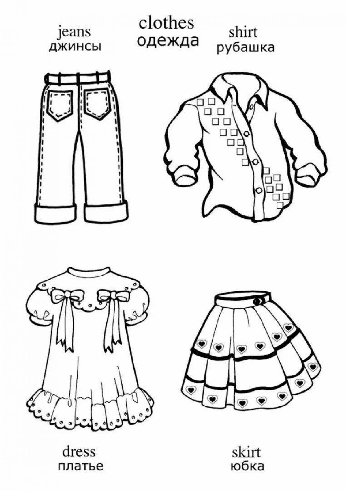 Sweet clothes coloring book for 4-5 year olds