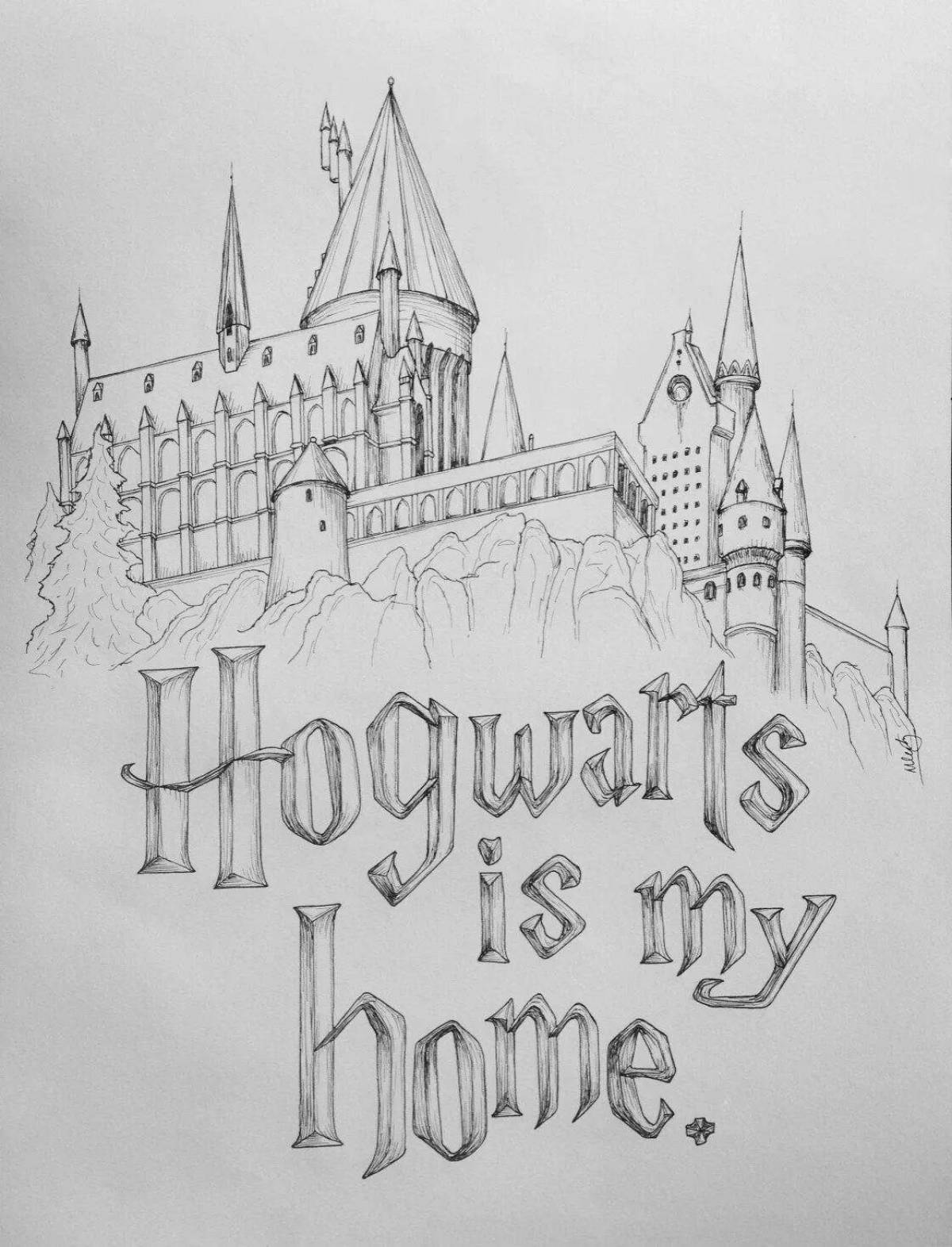 Great school of witchcraft and wizardry coloring book for harry potter fans