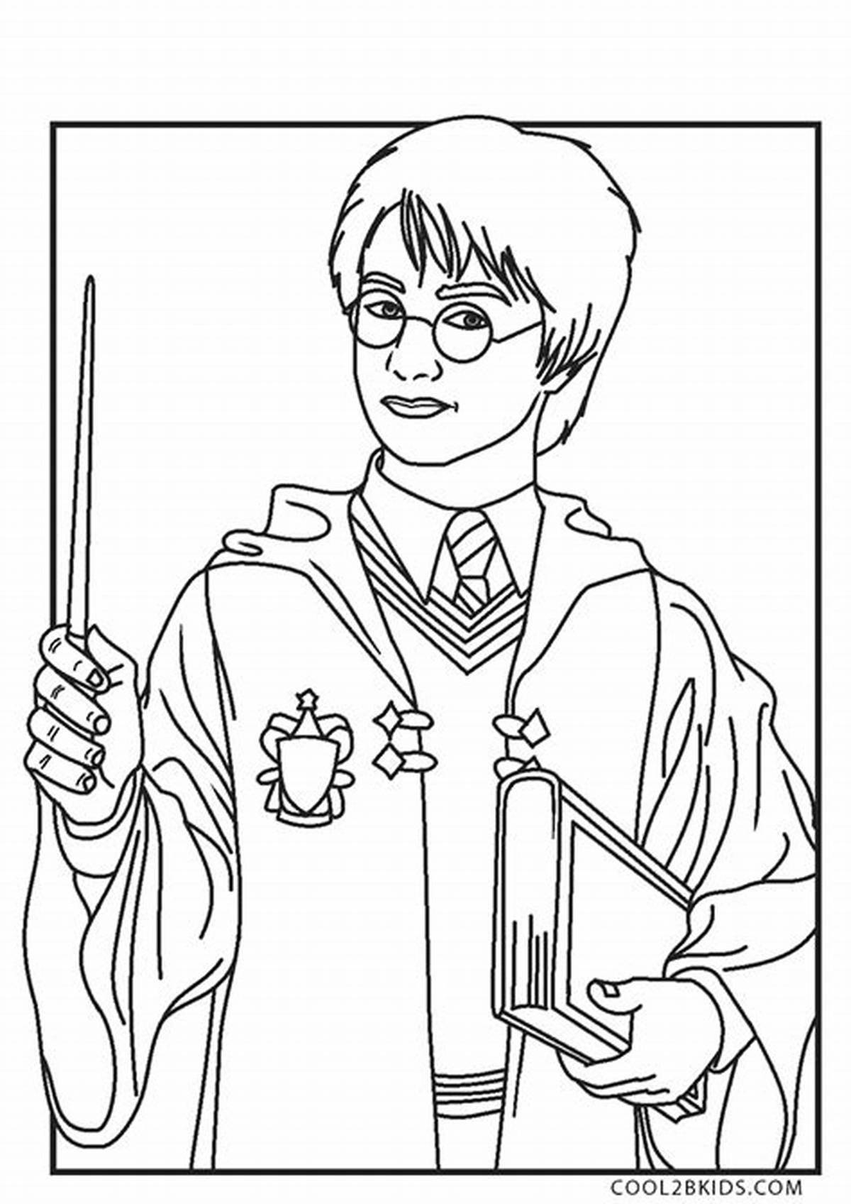 Impressive School of Witchcraft and Wizardry coloring book for Harry Potter fans