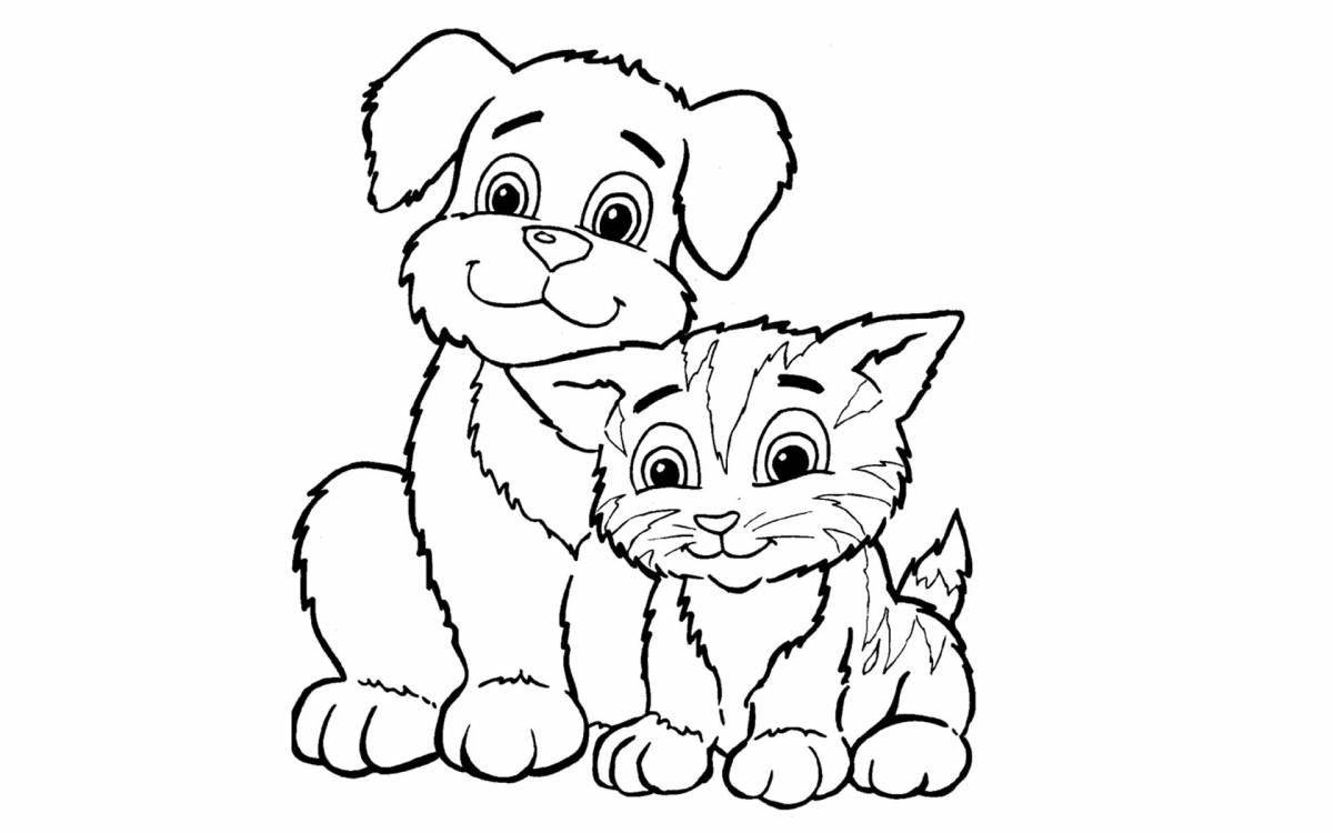 Adorable coloring book kittens dogs for children 3 4 years old