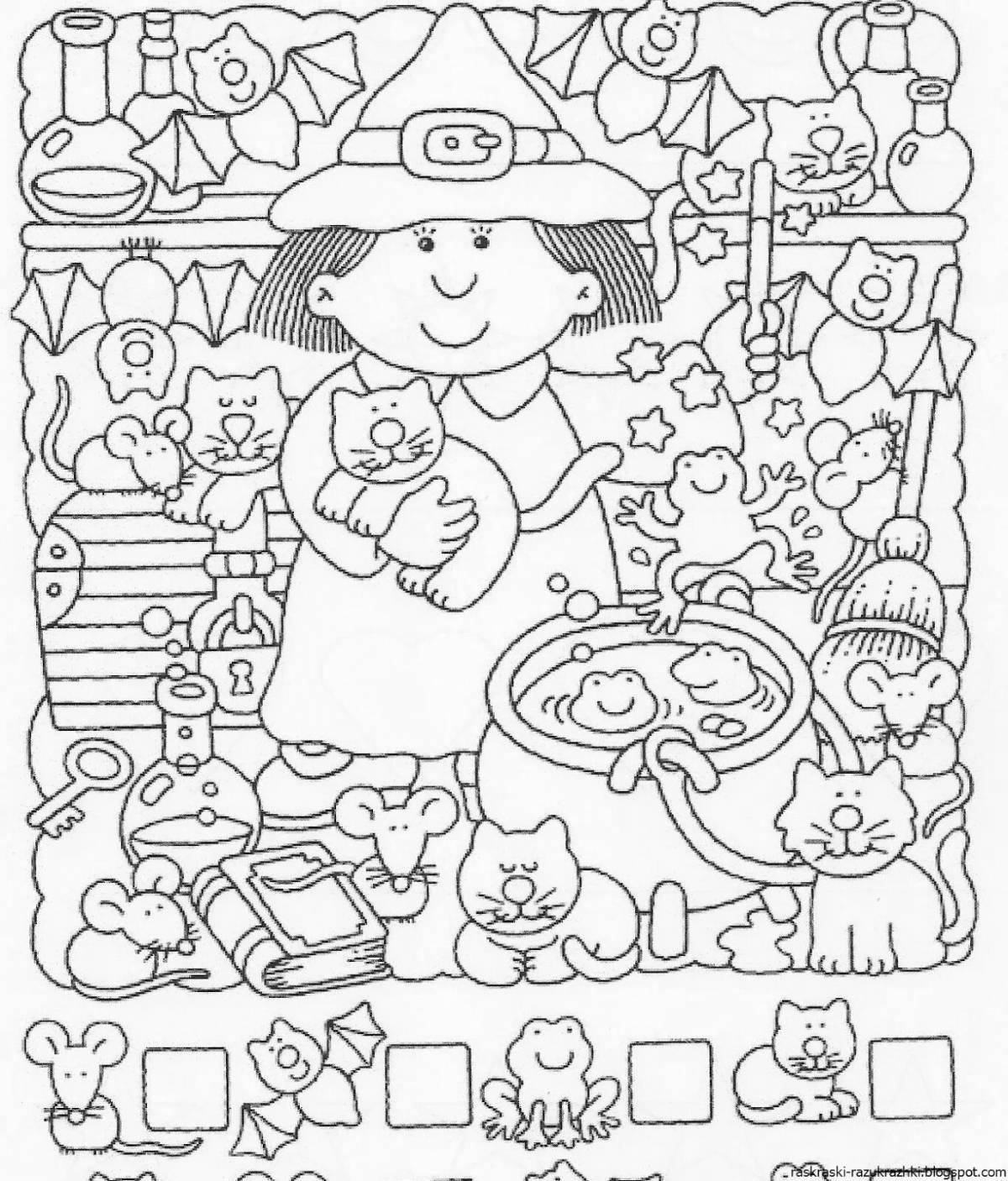 Attractive coloring book for 7-8 year olds