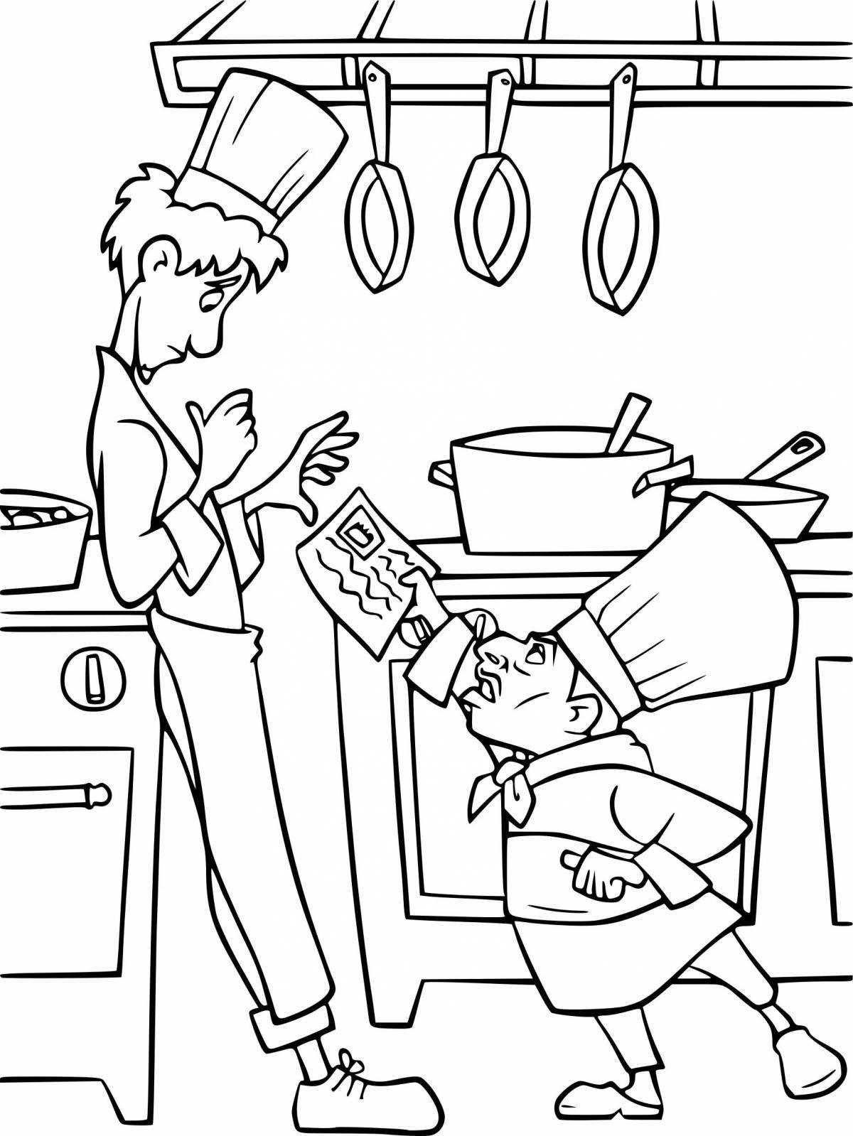 Playful etiquette coloring page for kids