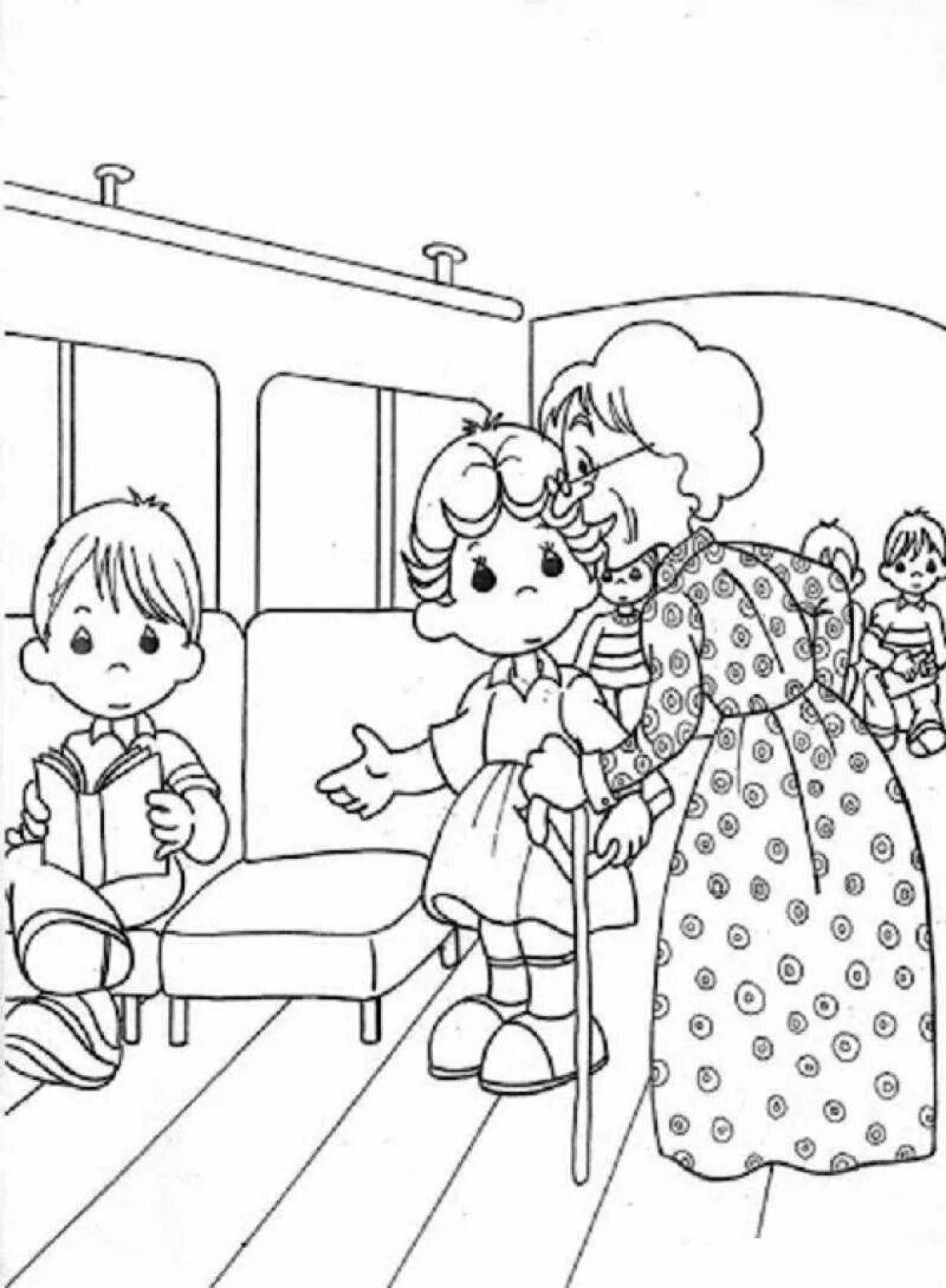 Exciting etiquette coloring book for 5-6 year olds