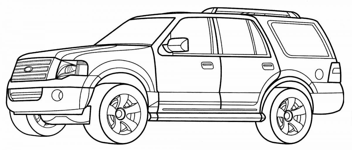 Jeep fun coloring book for kids 5-6 years old