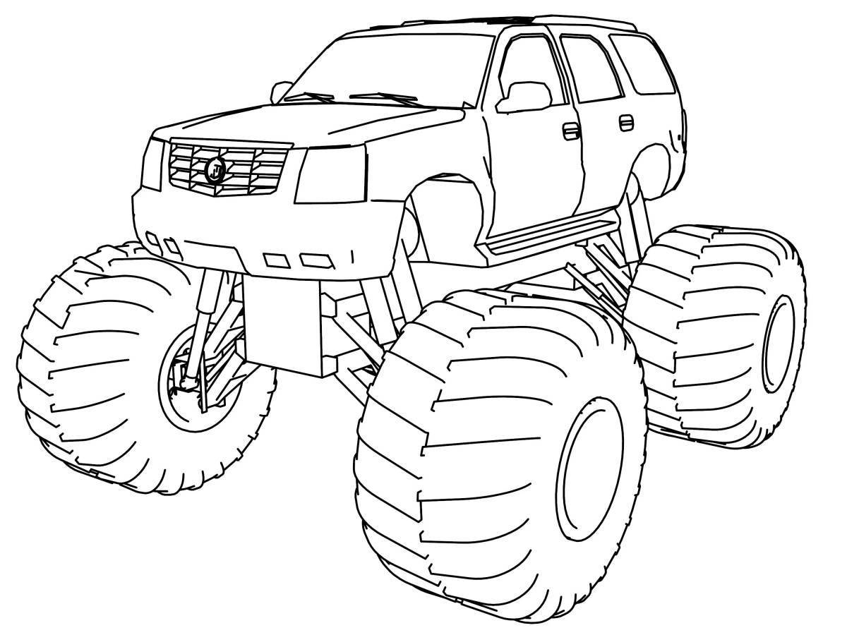 Fabulous jeep coloring book for children 5-6 years old