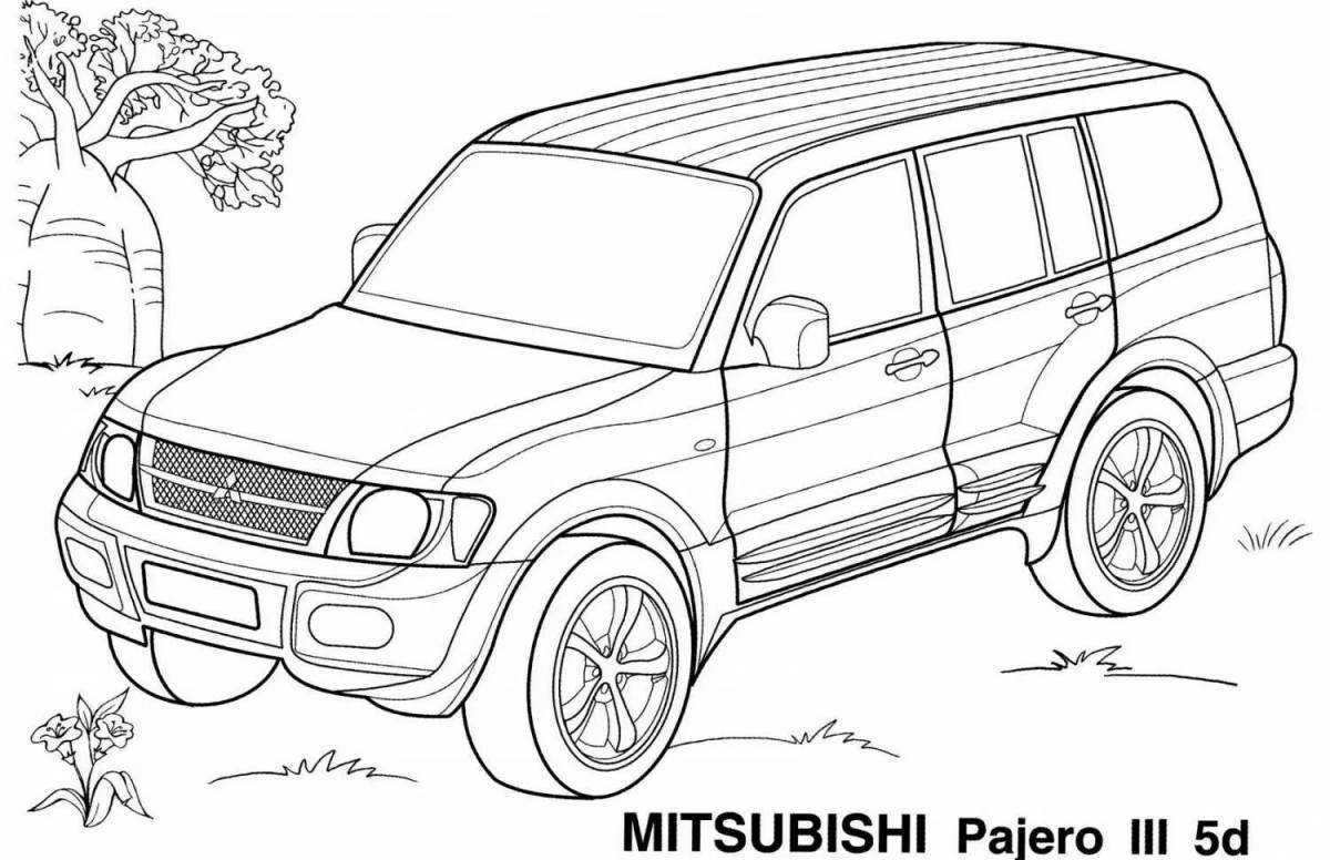 Luxury jeep coloring book for children 5-6 years old