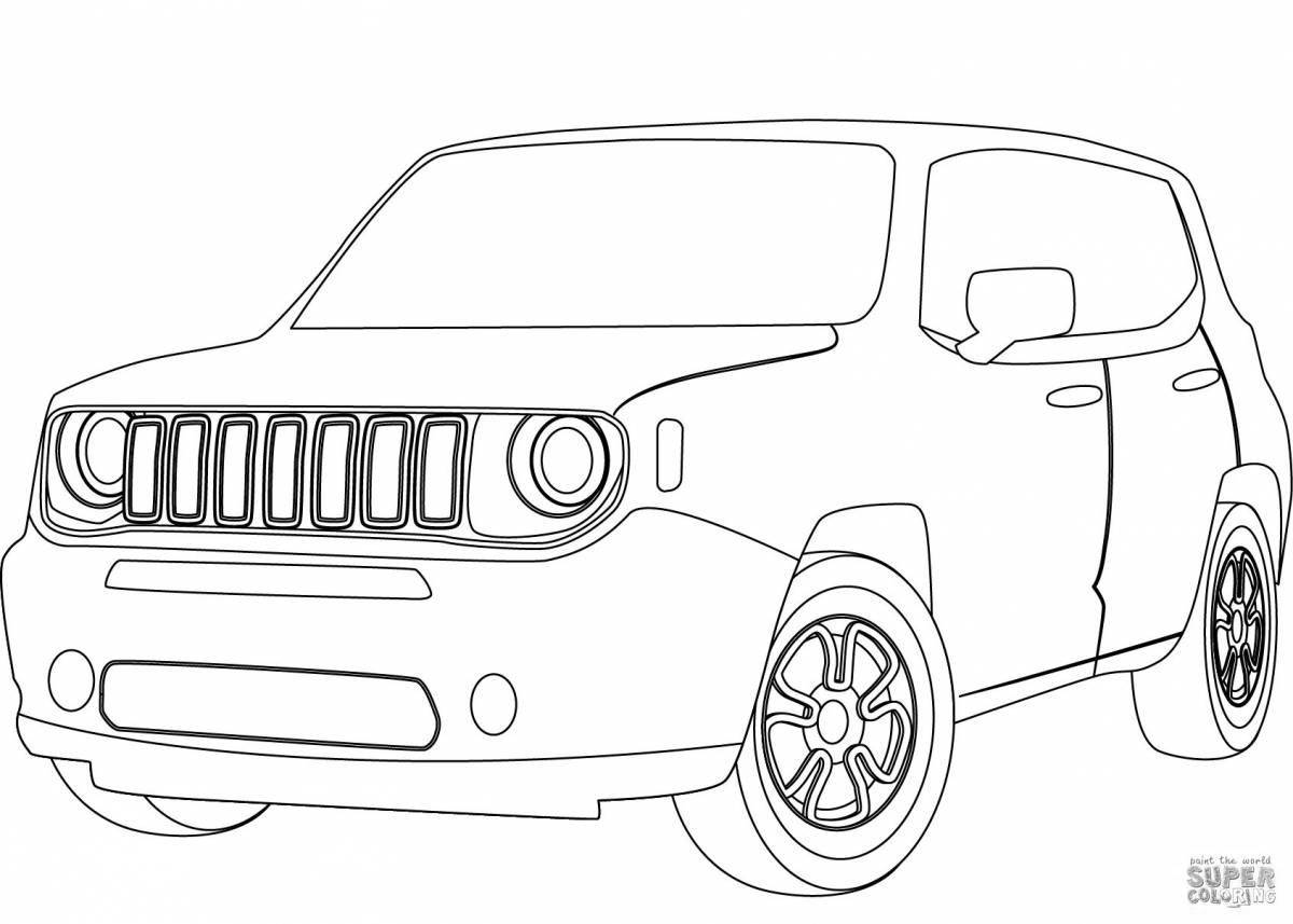 Adorable jeep coloring book for 5-6 year olds