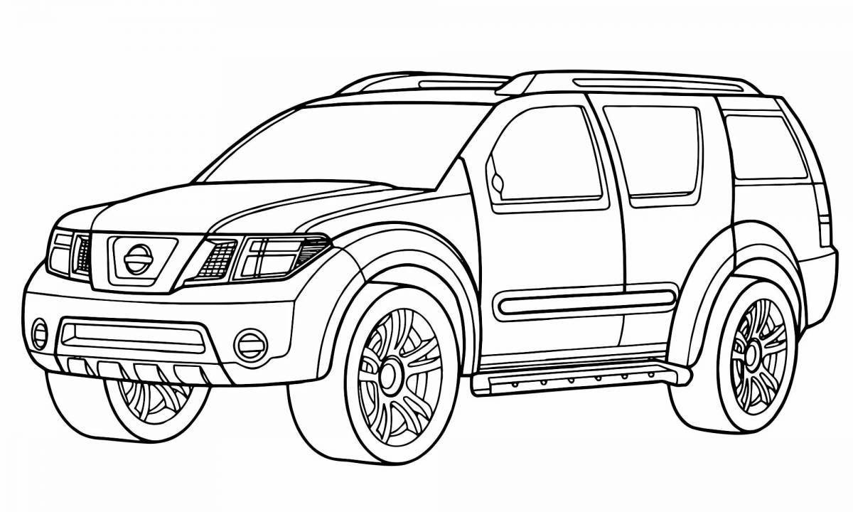 Coloring page dazzling jeep for children 5-6 years old