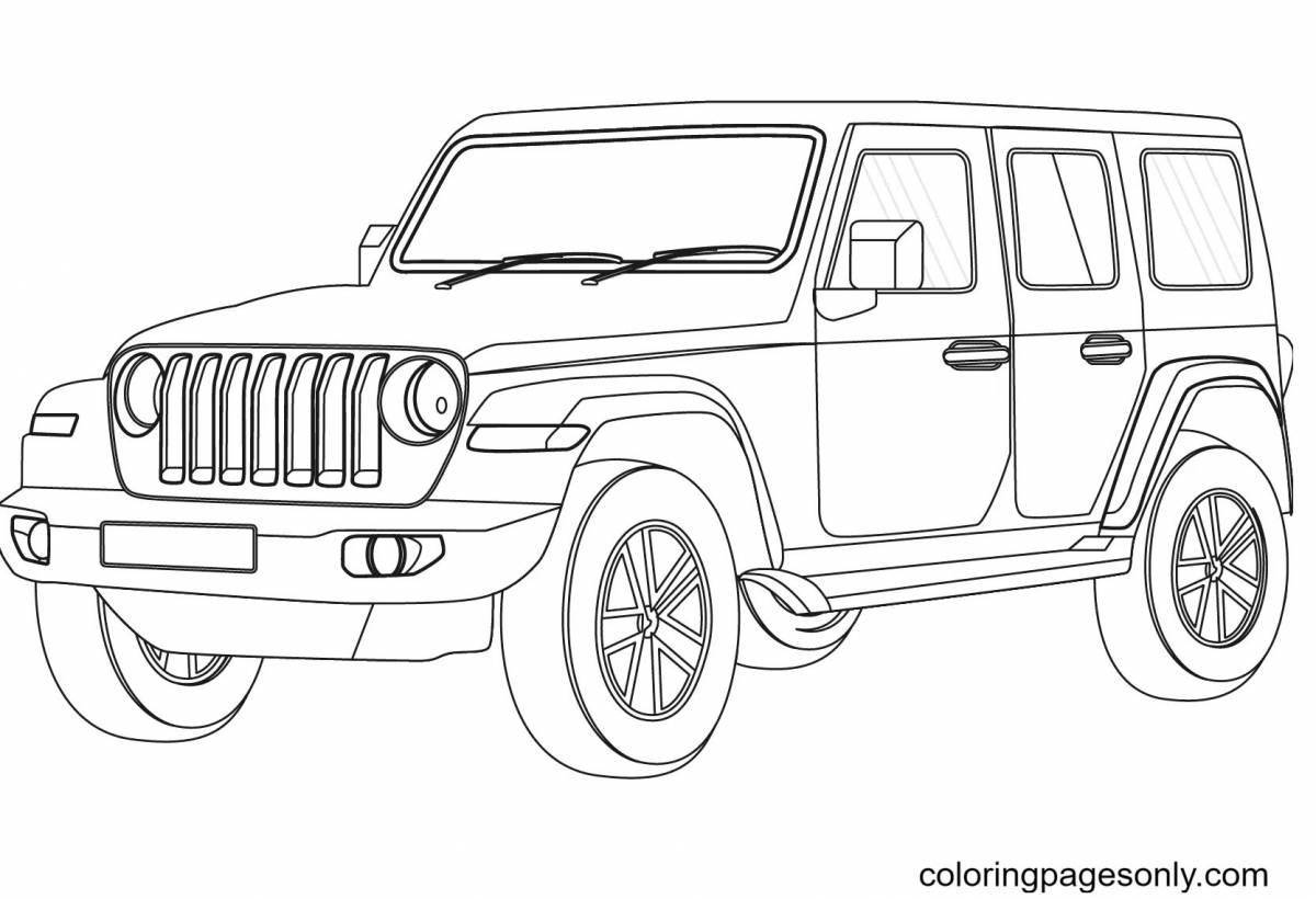 A wonderful jeep coloring book for children 5-6 years old