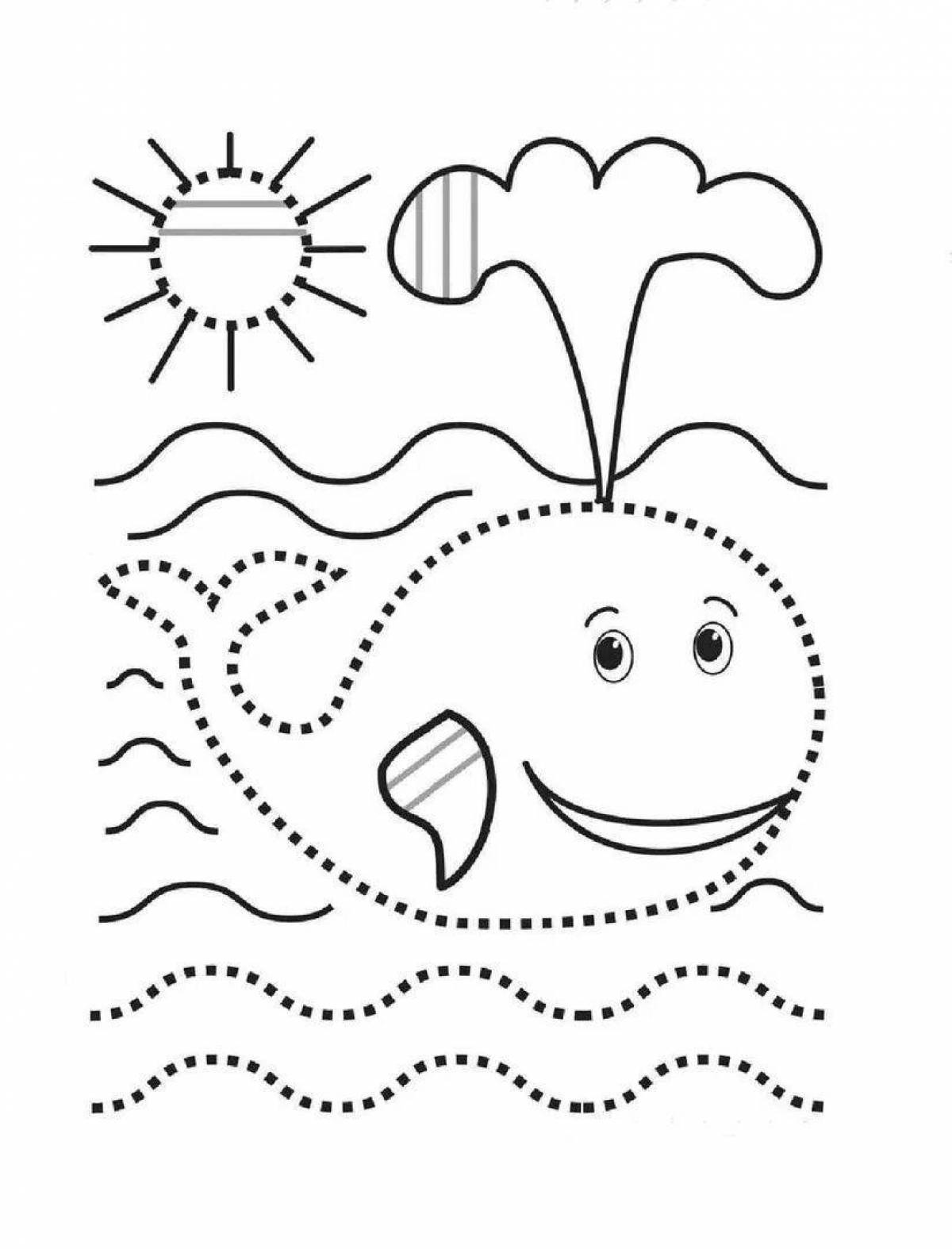Раскраска радостные пунктирные линии для детей 5-7 лет