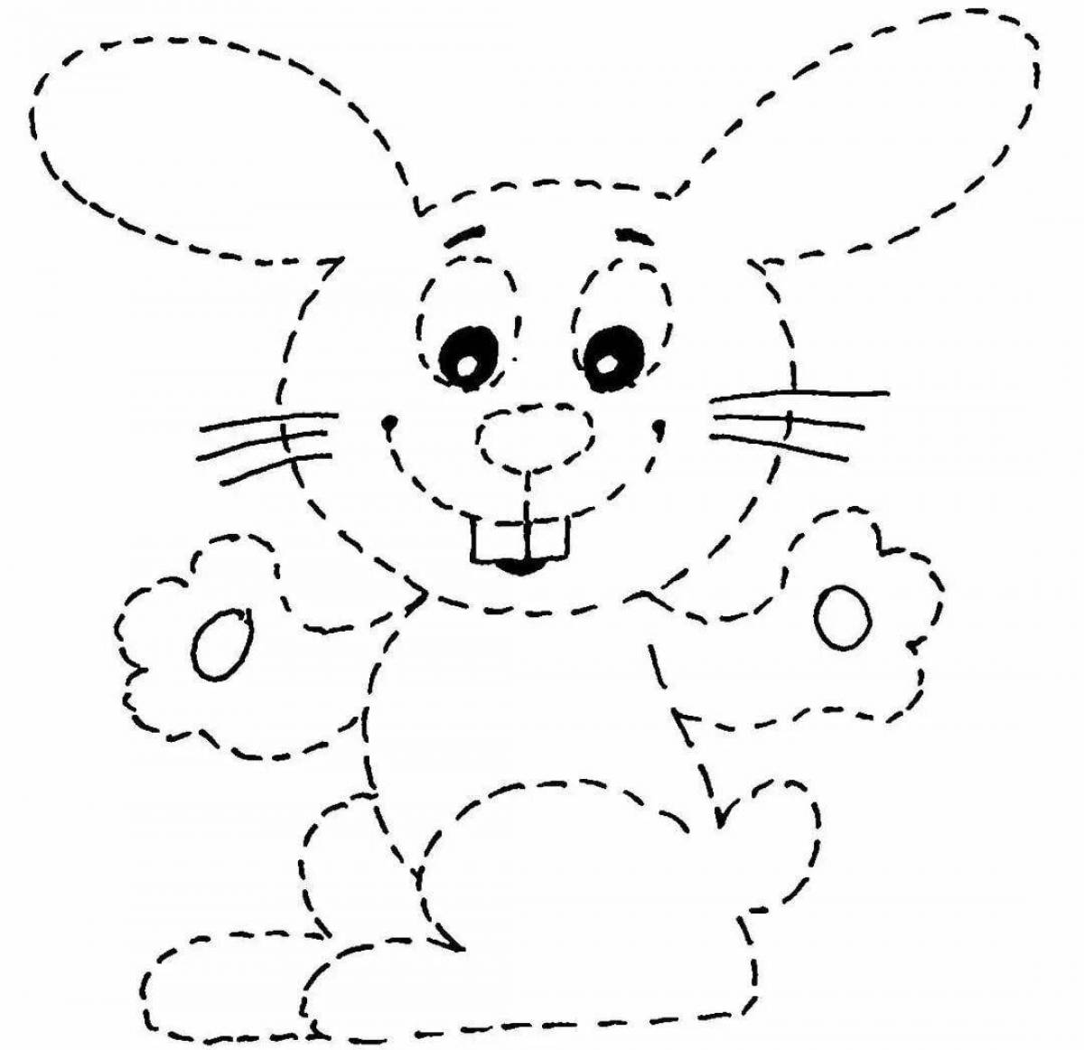Entertaining dotted line coloring for kids