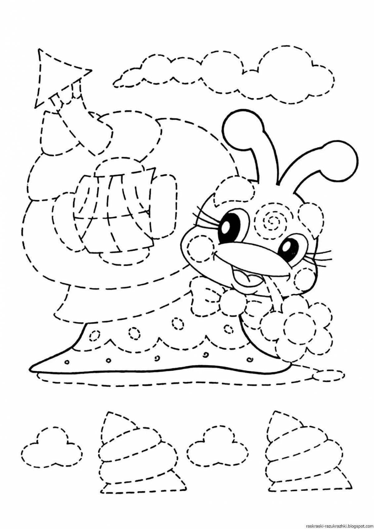 Stimulating dotted coloring pages for kids