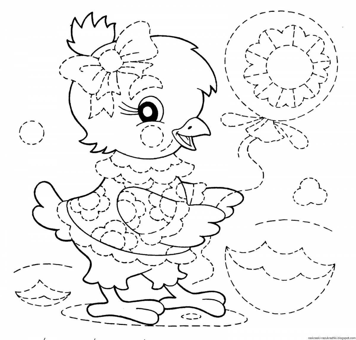Adorable dotted line coloring book for kids
