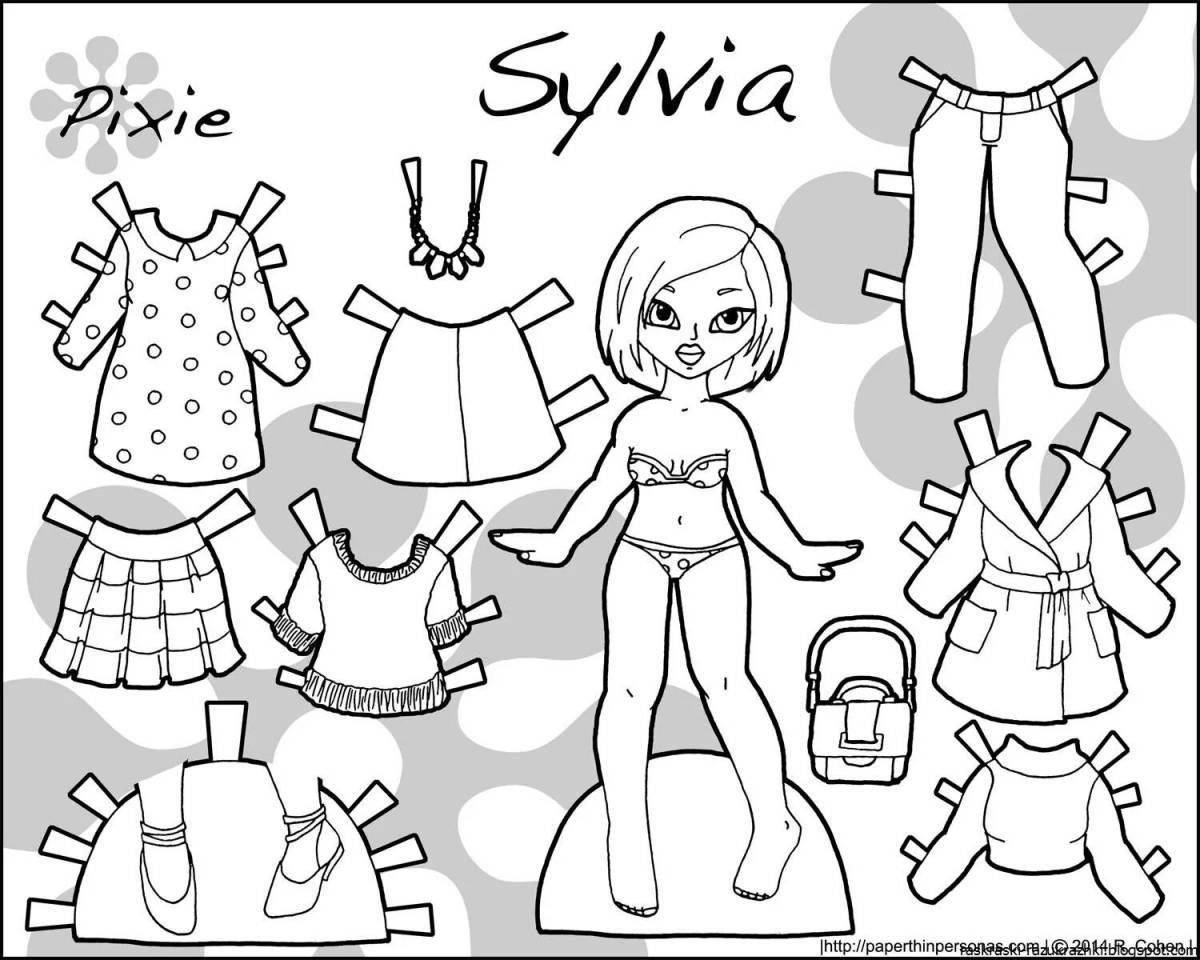 Бумажные куклы с одеждой для вырезания девочки цветные #1