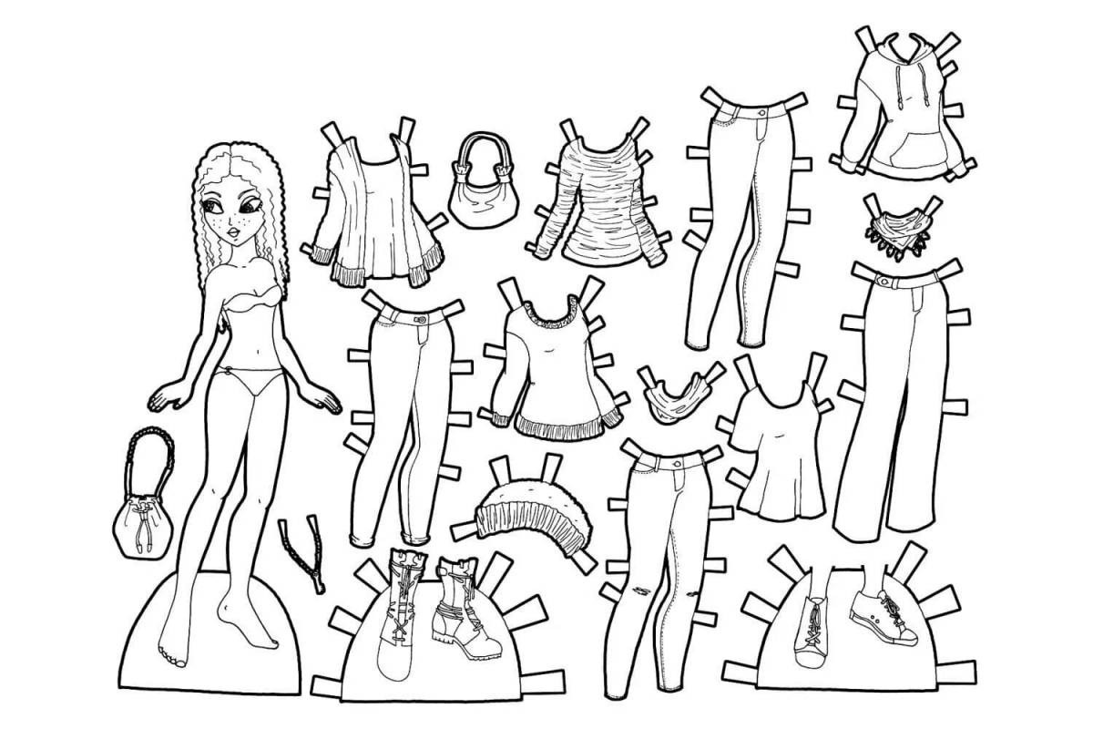 Бумажные куклы с одеждой для вырезания девочки цветные #2