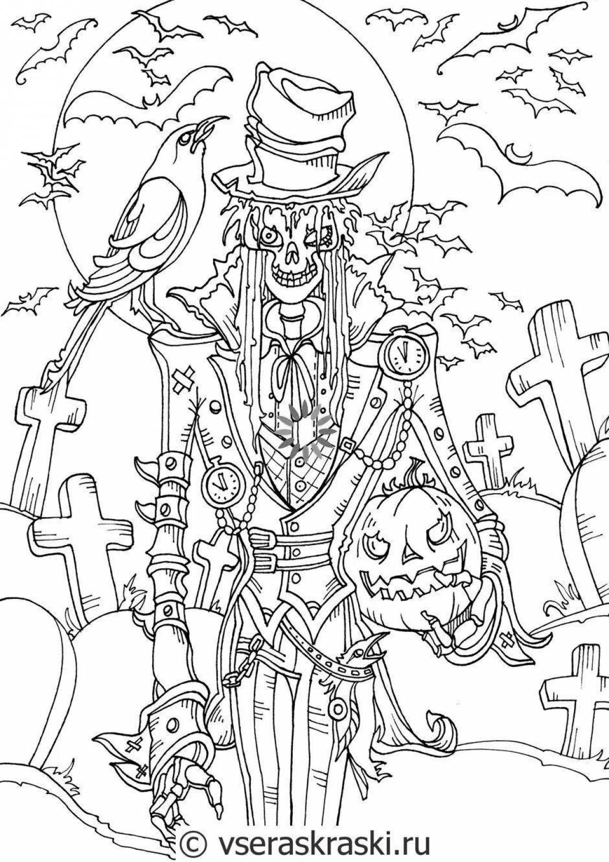 Repulsive and disgusting horror coloring page